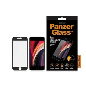 Gehärtetes Glas für iPhone SE 2022 PanzerGlass E2E Super Case Friendly Schwarz