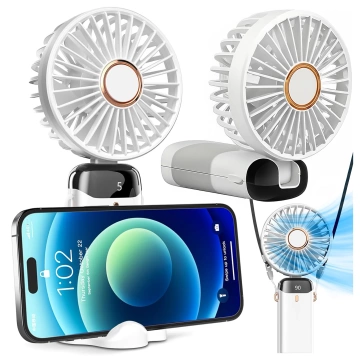 Ventilator Ventilator Handventilator Kabellos Alogy Desktop Tragbarer Handheld mit Telefonhalter USB-C Marineblau