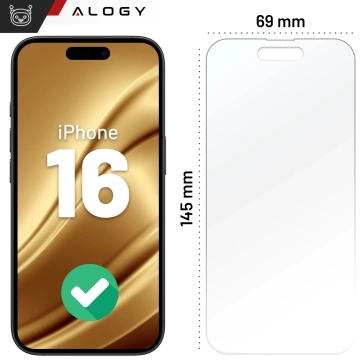 Szkło "NIETŁUKĄCE" do Apple iPhone 16 hybrydowe Alogy Flexi Full Glass 9H płaskie na cały ekran