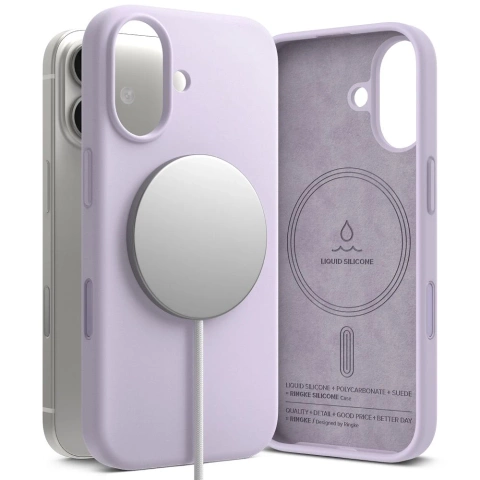 Etui do iPhone 17 Ringke Silicone Magnetic MagSafe Light Purple
