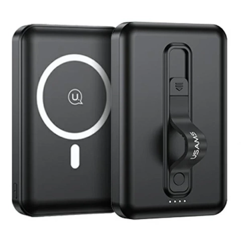 USAMS Powerbank PB64 10000mAh 20W QC3.0 PD Magnetic Wireless Fast Charge Czarny/Schwarz 10KCD17301 (US-CD173)