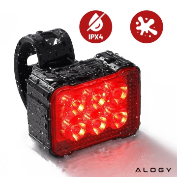 Lampka rowerowa LED Alogy SafeRide™ Lights Latarka na rower wodoodporne światło światełko na przód i tył przednia tylna 2 sztuki