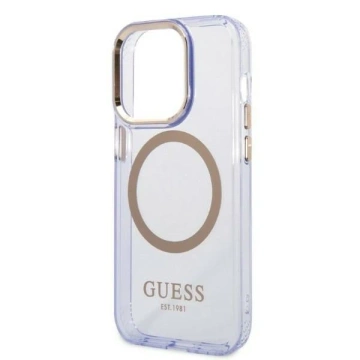 Etui Guess GUHMP14XHTCMU iPhone 14 Pro Max 6,7" purpurowy/purple hard case Gold Outline Translucent MagSafe