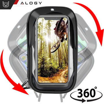 Alogy Hülle Fahrradtasche Handytasche 6,4 Zoll Lenkerhalter Fahrrad 0,5L Schwarz Werkzeuge Multitool Schlüssel 16in1