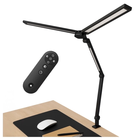 Alogy SmartDesk™ Faltbare LED-Monitor-Schreibtischlampe mit dreifacher Beleuchtung, einstellbarer Helligkeit, Tischhalterung und Augenschutz – Schwarz