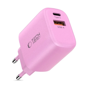 Ładowarka Sieciowa 2xUSB Tech-Protect NCA30 30W PD QC3.0 Różowa