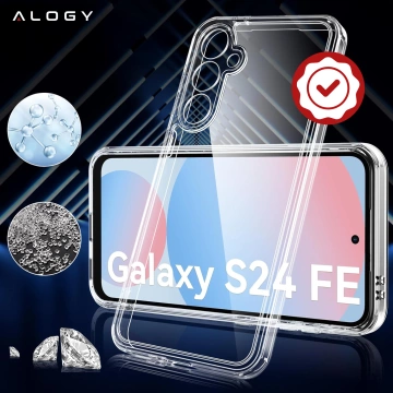 Etui do Samsung Galaxy S24 FE obudowa ochronna na telefon Alogy HybridShield™️ Case Przezroczyste + szkło hartowane