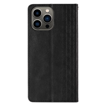 Magnetband-Hülle für iPhone 12 Pro Max, Tasche, Geldbörse, Mini-Lanyard, Anhänger, Schwarz