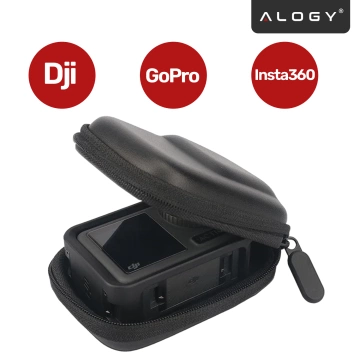 Pokrowiec do DJI Action 5/4/3 i GoPro 8/9/10/11/12 Torba Ochronna do kamerki sportowej, Twarde Etui, Lekka, Alogy HardFoamBag™ – Czarna