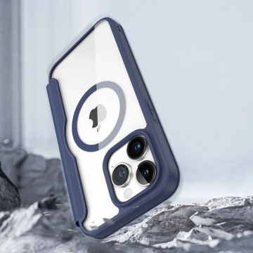 DUX DUCIS Skin X Pro - futerał z klapką kompatybilny z MagSafe do Apple iPhone 15 Pro Max niebieski