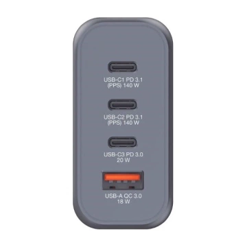 Verbatim GaN 200W Wandladegerät 3xUSB-C/USB-A-Adapter