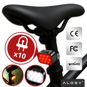 Lampka rowerowa LED 500 LM 200 LM Alogy DuoRide™ Lights 20 LED Latarka na rower wodoodporne światło światełko na przód i tył przednia tylna 2 zestaw