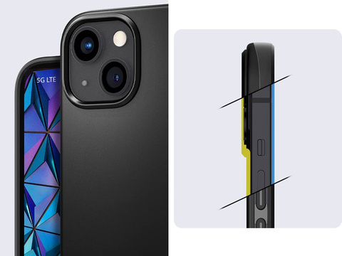 Etui obudowa case Spigen Thin Fit do Apple iPhone 13 Black + Szkło