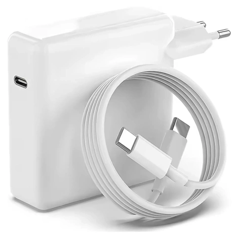 Ładowarka Zasilacz do Apple MacBook Alogy Universal Charger Kabel 2m USB-C do USB-C Szybkie ładowanie PowerDelivery PD 87W Biały