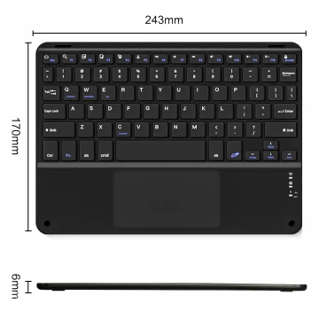 Kabellose Tastatur mit Bluetooth Touchpad Touchpad für PC TV Tablet USB-C Alogy Wireless Schwarz