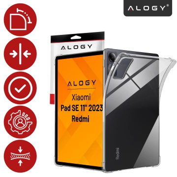 Schutzhülle für Redmi Pad SE 11" (2023), verstärkte Ecken, schlank und leicht, stoßfest, Alogy FlexiShield™ – Transparent