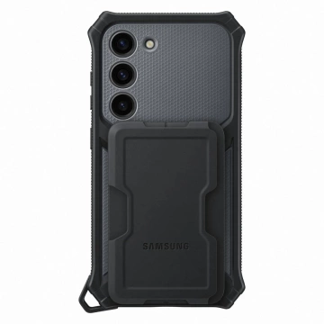 Samsung Rugged Gadget Case für Samsung Galaxy S23 gepanzerte Hülle Ringhalter Ständer grau
