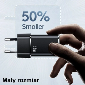 USAMS Ładowarka sieciowa 1xUSB-C+1xUSB T43 33W PD3.0 +QC3.0  + kabel U63 USB-C na lightning czarny/black USKTZ01