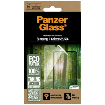 Gehärtetes Glas für Samsung Galaxy S25 PanzerGlass Ultra-Wide Fit Eco Matrix