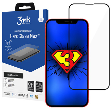 Gehärtetes Glas für den Bildschirm von 3mk HardGlass Max für Apple iPhone 13 Pro Black