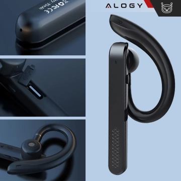 Słuchawka Bluetooth dla kierowcy bezprzewodowa Alogy do samochodu telefonu wodoodporna IPX4 Czarna