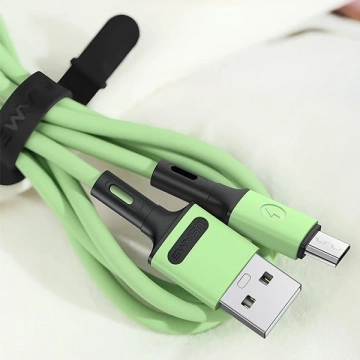 USAMS Kabel U52 microUSB 2A Schnellladung 1m grün