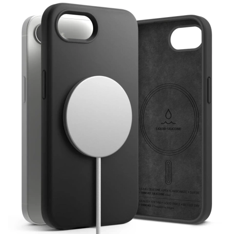 Etui Ringke Silicone Magnetic MagSafe do iPhone 16e Black