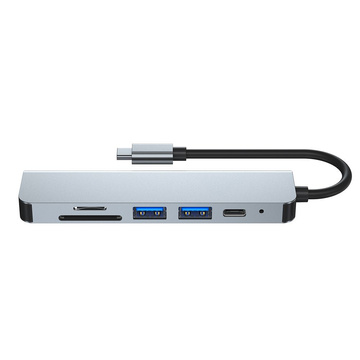Hub Adapter USB V4-HUB 6w1 USB-C Grey