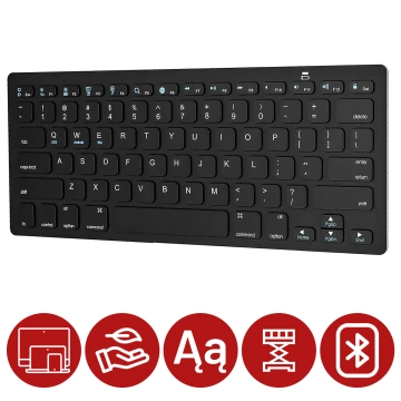 Klawiatura Bezprzewodowa Bluetooth BT 3.0 uniwersalna do iPad iMac iOS Android Windows slim Czarna