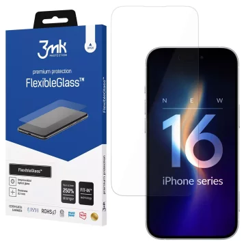 Szkło Nietłukące hybrydowe do Apple iPhone 16 3mk FlexibleGlass ochronne na ekran Glass 7h