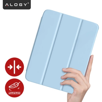 Etui do Apple iPad 11gen. 11" 2025 / 10gen. 10.9" 2022 Ochronne Hybrydowe z Miejscem na Rysik, Składana Okładka, Funkcja Podstawki, Alogy HybridBook™ Case  – Błękitne