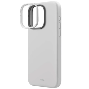 Etui UNIQ Lino Hue do iPhone 15 Pro Max 6.7" Magclick Charging jasnoszary/chalk grey