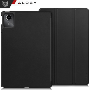 Etui do Lenovo Tab K11 / K11E 11” M11 10.95" TB330FU / TB330XU / TB331FC Book Case Cover z klapką obudowa futerał pokrowiec Alogy Czarne + Szkło + Rysik