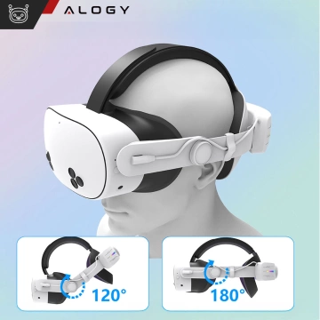 Alogy Verstellbares Ersatzarmband mit 12000mAh Akku für Meta Quest 3 Elite, RGB-Farbe