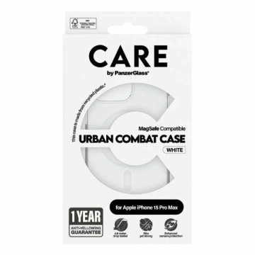 iPhone 15 Pro Max CARE by PanzerGlass Urban Combat Case MagSafe Klar-Weiß