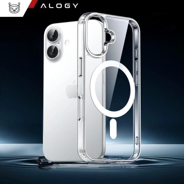 Etui do Apple iPhone 16 obudowa Alogy Anti-Shock Hybrid Case do MagSafe Przezroczyste + szkło hartowane