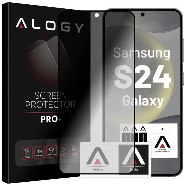 Szkło hartowane Prywatyzujące do Samsung Galaxy S24 matowa ochrona na ekran Alogy Privacy Glass