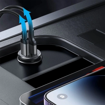 Mini ładowarka samochodowa Joyroom JR-CCN05 30 W USB-A & USB-C – czarna
