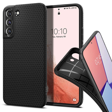 Spigen Liquid Air Hülle für Samsung Galaxy S22 Mattschwarzes Glas