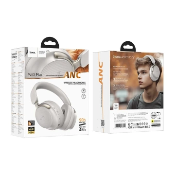 HOCO słuchawki bezprzewodowe bluetooth nagłowne ANC W53 Plus szare