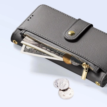 Etui do Samsung Galaxy S25 Ultra Dux Ducis Lawa Skórzane Szare