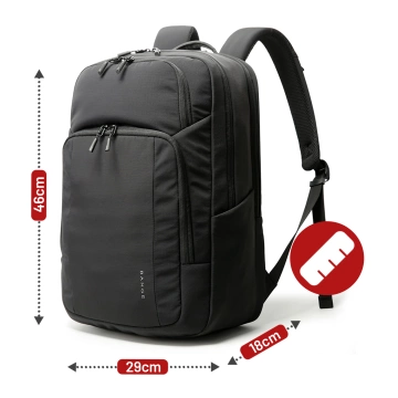 Bange 23L wasserdichter Rucksack für 16,4"-Laptops – Geräumig und komfortabel, robust und atmungsaktiv, ideal für Stadt und Reisen, Arbeit und Flugreisen, Unisex – Schwarz