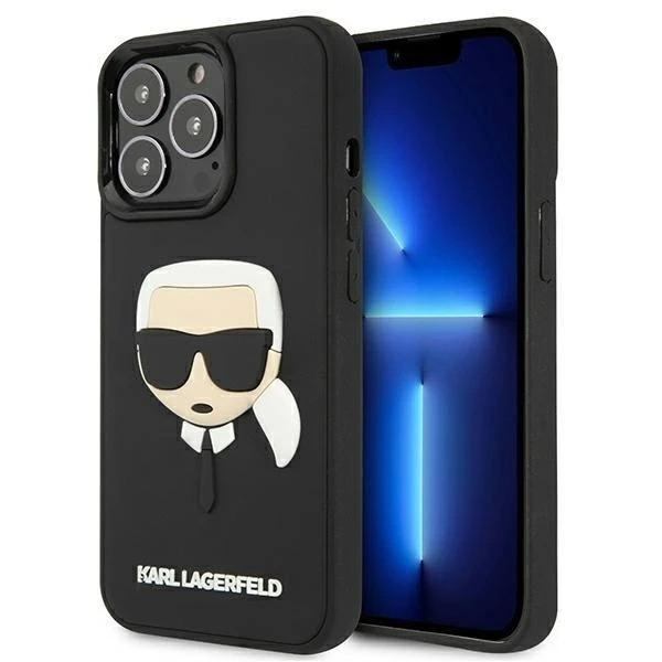 Etui ochronne na telefon Karl Lagerfeld KLHCP13LKH3DBK do Apple iPhone 13 Pro / 13 6,1" czarny/black hardcase 3D Rubber Karl`s Head