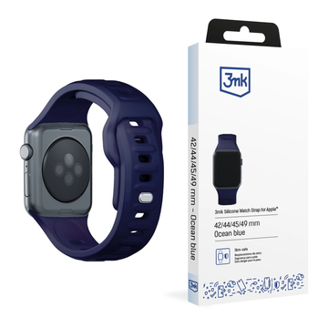 Smartwatch-Zubehör 3mk Silikon-Uhrenarmband für Apple Watch 42/44/45/49 mm Ocean Blue
