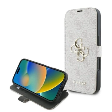 Guess 4G Metal Logo Book Case do iPhone 16 Plus 6,7″ – Pink