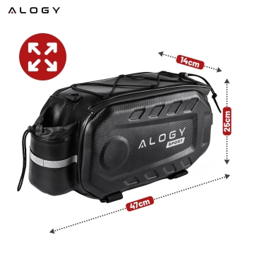 Torba sakwa rowerowa na bagażnik 17l kufer tylna wodoodporna czarna Alogy Sport RoadGear™ Czarna