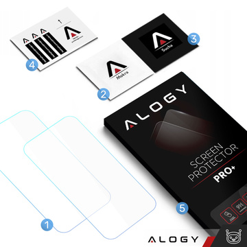 2x Szkło hartowane 9H do iPhone 15 / 15 Pro na ekran Alogy Screen Protector PRO+