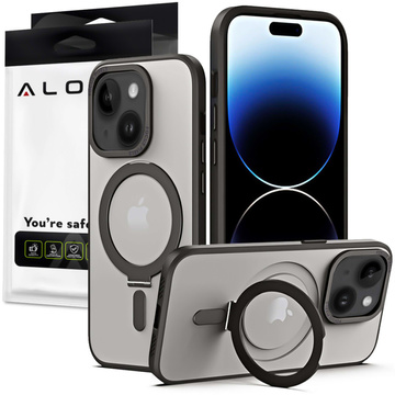 Etui pancerne Alogy Stand Ring Case obudowa ochronna na telefon do MagSafe do Apple iPhone 14 Plus Czarne