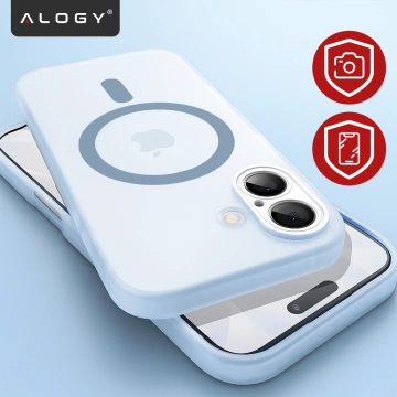 Hülle für Apple iPhone 16 Pro Max Alogy MagSafe Hybrid Matte Case Matte Cover mit Linsenschutz Schwarz