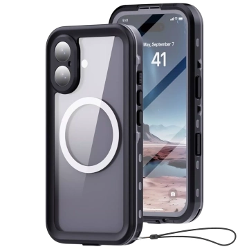 Alogy HydroArmor™ IP68 wasserdichte Hülle mit transparenter Rückseite, 360-Panzerabdeckung für MagSafe für Apple iPhone 16 Plus